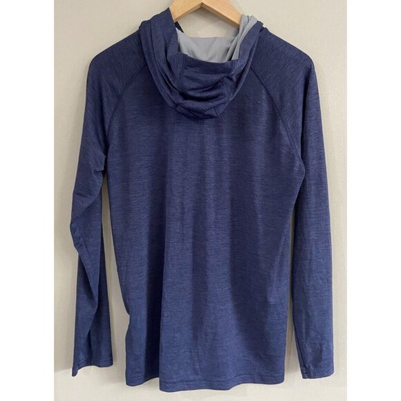 Men's Under Armour Pullover Snap Hood Blue Gray Size Small S - Picture 2 of 3